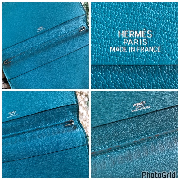 Hermès AUTHENTIC Vision Simple Leather Agenda Notebook Cover Dark Brown Blue - Picture 12 of 16